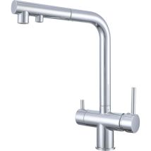 3-wege-küchenarmatur Mit Ausziehbarem Brausekopf, 360° Schwenkbare Küchenmischbatterie, Küchenarmatur Für Trinkwasser, Küchenspülenarmatur Mit 