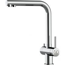 Vizio - 3 Wege Wasserhahn Edelstahl Massiv Kuechenarmatur mit l 360 schwenkbarem Auslauf - Edelstahl Hochglanz