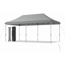 Gymax - 3 x 6m Folding Tent Canopy Adjustable Height Shelter Outdoor Wheeled Storage Bag