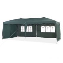 Clipop - Garden Pop Up Gazebo, 3 x 6mHeight Adjustable Marquee Party Tent with Sidewalls,Green