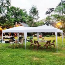 3 x 6m Garden Pop Up Gazebo, Height Adjustable Marquee Party Tent,White