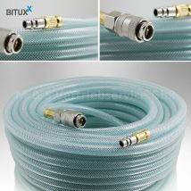 Bituxx - 30 Meter pvc Druckluftschlauch mit 1/4 Schnellkupplung Kompressor Kompressoren Schlauch Leitung 30m