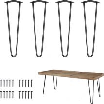 30 mm zwei Linien, modern, einfach, U-förmig, Eisen-Möbelbein, Haarnadel-Tischbein, massive Eisen-Tischbeinstütze, 4 Stück