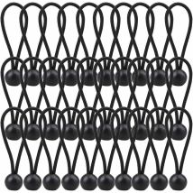 30 Pièces Tendeur Élastique, Tendeur Bache 140mm, Corde Elastique pour Bache pour Pavillon, Bâche, Camping, Tente, Rideaux Harnais d’Extension
