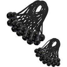 BSR - 30pcs Elastic Tensioners, Tarpaulin Tensioners, Elastic Bungee, Elastic Tensioners for Gazebo, Tarpaulin, Camping, Tent, Curtains, Extension