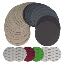 30 pièces de papier abrasif sec humide de 125 mm, roues rondes, tampons de ponceuse orbitale Disques de papier abrasif en métal et bois - Grain