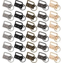 30 Pièces Key Fob Hardware, 32mm Sangle Boucle avec Porte Clés, Matériel de Porte Clés et Wristlet, pour Sangles de Clés, Fermeture Éclair, Sac