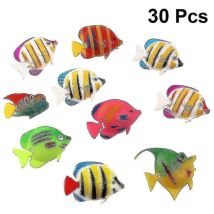 30 pièces ornement de poisson d'aquarium vif paysage de réservoir de poissons poisson artificiel décor de poisson en plastique (style aléatoire)