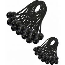 30 Pièces Tendeur Elastique, Tendeur Bache, Sandow Elastique, Tendeur Élastique pour Pavillon, Bâche, Camping, Tente, Rideaux Harnais d'Extension