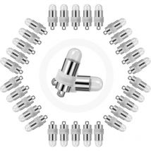 30 Stück Mini wasserdichte tauchbare LED-Lichter für Partydekoration, Hochzeit, Halloween, Weihnachten, Festival, Lichterketten (Warmweiß)