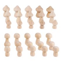 30 Stück unbehandelte Holzpilze, 6 Größen, natürliche Pilze für Kunst- und Handwerksprojekte, Dekoration