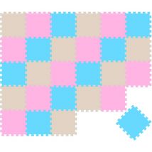 27 Teile Baby Kinder Puzzlematte ab Null - 30x30 Puzzle Spielmatte Krabbelmatte