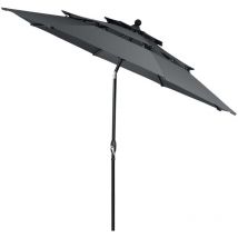 300 cm sonnenschirm aus aluminium mit 3 stufigem dach automatisch neigbarer standschirm anthrazit 88304417 88304417 88304417 88304417 88304417