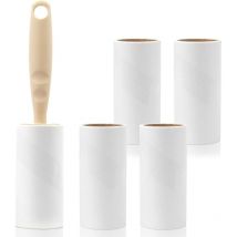 300 Sheets Anti Hair Roller, 5 Rollers and 1 Handle Sticky Lint Roller, Adhesive Pet Hair Brush, Sticky Roller Removes Pet Hair, Dust and Lint from