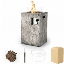 Gymax - 30000BTU Propane Gas Fire Pit Table Outdoor Square Fire Table Backyard Poolside