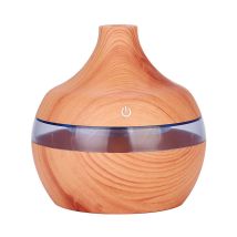 300ML Bois Humidificateur Brouillard D'air Frais Huile Arôme Diffuseur led Veilleuse Colorée avec Câble usb pour Bureau à Domicile Voiture Spa Yoga