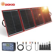 Dokio - 200W 18V Faltbar Tragbar Solar Panel Kit Monokristallines Mit Solarladeregler (Für 12V Kfz Batterie