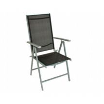 2x Hochlehner 7-Fach verstellbar alu Stahl schwarz Stuhl Garten Sitz Balkon
