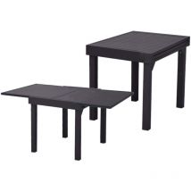 Garten Möbel Ausziehtisch elena Aluminium grau 130cm Alu Garten Tisch Holz Optik