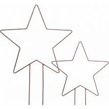 Metall Garten Stecker Rost Stern 2er Set - 81 / 63 cm - Weihnachts Gartendeko - Advent Winter Herbst Deko modern