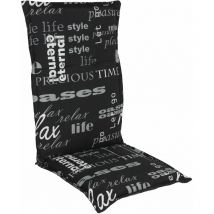 Universal Hochlehner Auflage - Lyfestyle - Garten Stuhl Polster Sitz Kissen mit Schriftzug