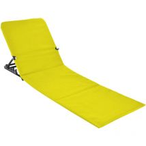Spetebo - Strandmatte klappbar mit verstellbarer Rückenlehne - gelb - Liegematte faltbar mit Tragegurt - Sonnenliege Gartenliege Sonnenmatte