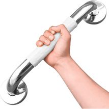 Litreve - 30cm Poignée Baignoire de Sécurité Barre d'Appui wc en Acier Inox Murale pour Salle de Bain wc Manche pour Enfants/Personnes Agées Blanche