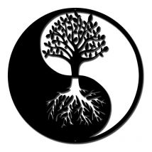 Linghhang - 30cm、Tree of Life Metal Wall Decor, Yin Yang Wall Art Black Wall Hanging Decor Silhouette Wall Art for Bedroom Living Room Bathroom
