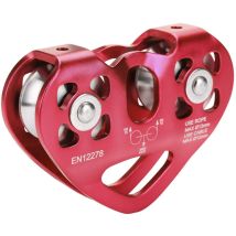Jeffergarden 30KN Dual Pulley Zip Line Rettungskabelwagen Outdoor-Kletterausrüstung (rot)