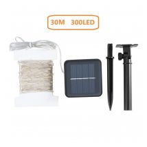 30M 300 led Guirlande Solaire Guirlande Fée Fil De Cuivre Guirlande Lumineuse Extérieure Étanche Décoration De Jardin Guirlande De Noël Lumières,