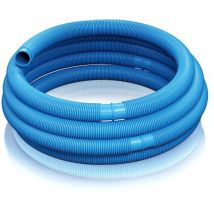 Wiltec Tuyau piscine bleu – 30 m de long, ø 32 mm – Tuyau solaire flottant à sections préformées – 165 g/m – made in Europe – Boyau d'aspiration