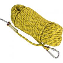 30m Corde d'évasion d'escalade de 12mm Anti-déchirures Sauvetage Corde avec 2 Mousquetons pour l'extérieur Randonnée Alpinisme Feu de Secours FDC