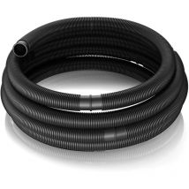 Mèrlett - Wiltec Manguera de piscina 30 m 38 mm 190 g/m negra con manguitos, manguera de bomba para piscinas tubo de aspiración solar