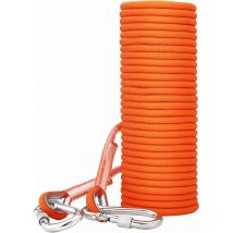 30M)Corde Escalade Cordettes Baudrier Paracorde Multifonctionnel en Polypropylène 8 mm avec Boucles Mousquetons Orange pour Laisse Amarrage