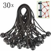 Thsinde - 30Pcs Tendeur Elastique, Tendeurs Elastique Caoutchouc Avec Boule, Pour Bâche,Pavillon,Tente,Rideaux,Grillage Jardin.Fixation De Bâche De
