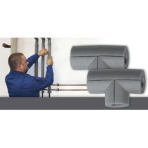 Saarpor - climapor - Raccord en t pour gaine d'isolation - en pe - gris - 18/13 - épaisseur paroi 13 mm - 60 pces - Gris