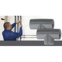 Saarpor - climapor - Raccord en t pour gaine d'isolation - en pe - gris - 18/13 - épaisseur paroi 13 mm - 5 pces - Gris