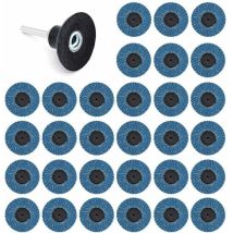 31 Pcs 2 Pouces 50mm Disques Abrasifs Disques Lamelles 40 Grit 60 Grit 80 Grit