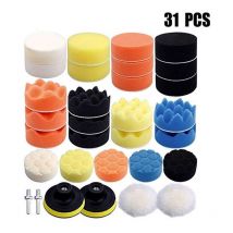 Kit de Polissage Éponge 80mm (31 pièces) - M14 Foret, pour Voiture, Ponçage, Polissage ro/da Double Action