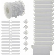 Dpzo - 31 Pièces Store Vertical Poids Inférieurs Accessoires Kit de Réparation 89mm Crochets Supérieurs pour Store Vertical 10M Chaîne et Connecteur
