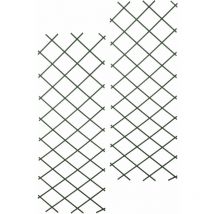 Spetebo - Rankhilfe ausziehbar aus Kunststoff in grün - 2er Set / 200 x 100 cm - Scherenspalier für Kletterpflanzen