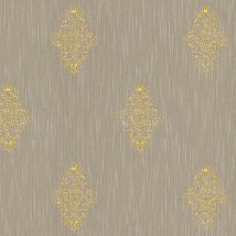 Papier peint baroque marron à motif Tapisserie murale brun et doré idéale pour couloir Papiers peints intissés effet textile