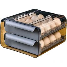 32 Grid Egg Storage Drawer Container For Refrigerator Clear Double-layer Type Egg Storage Rack Space-saving Kitchen Egg Box Egg Tray Holder