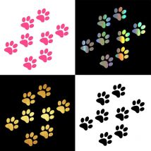 Csparkv - 32 pièces Autocollants de voiture - Drôle Carrosserie Moto Casque de Vélo Autocollants en Verre, Paws Dog Paws patte de chat patte de chien