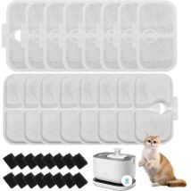 32 Pièces Filtre de Fontaine à Eau Petlibro pour Chat Emballé pour Fontaine à Eau pour Chat PLWF105/PLWF115/PLWF005,16 Cartouches Filtrantes et 16