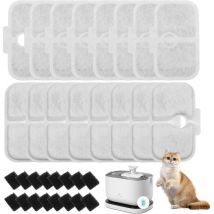 32 Pièces Filtre de Fontaine à Eau Petlibro pour Chat Emballé pour Fontaine à Eau pour Chat PLWF105/PLWF115/PLWF005,16 Cartouches Filtrantes et 16