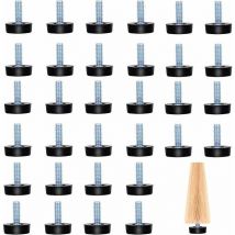 32 piezas de patas ajustables para muebles, patas atornilladas, patas niveladoras para muebles, patas roscadas M8, patas niveladoras para patas de