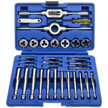Kkmoon - 32 pcs hss Jeu de Tarauds et Filières Clé Métrique Coupe M3-M12 Outil de Filetage Manuel en Carbure de Tungstène Taraud Filière Outil de
