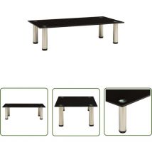 322761 The Living Store tv Stand Black 60x35x17 cm Tempered Glass - Meuble Tv - Support Tv - Console Tv - Étagère Tv - Design Moderne