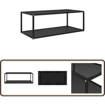 Vidaxl - 322898 Coffee Table Black 100x50x35 cm Tempered Glass - Table Basse Contemporaine - Table Basse En Verre Trempé - Table Basse Deux Niveaux